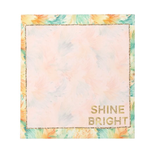 Hübsche tropische Aquamarine Orangencreme Notizblock (Vorderseite)