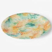 Hübsche tropische Aquamarine Orangencreme Pappteller (Schrägansicht)