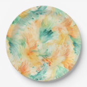 Hübsche tropische Aquamarine Orangencreme Pappteller (Vorderseite)