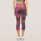 Hübsche tropische Blätter Capri Leggings (Rückseite)