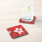 Hübsche tropische Blume Muster Getränkeküste Getränkeuntersetzer (Rechte Seite)