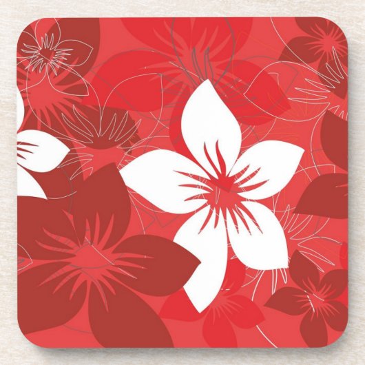 Hübsche tropische Blume Muster Getränkeküste Getränkeuntersetzer (Vorderseite)