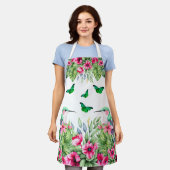 Hübsche tropische Flora und Fauna Schürze (Getragen)