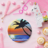 Hübsche tropische Palmen und Ozean Pappteller (Party)