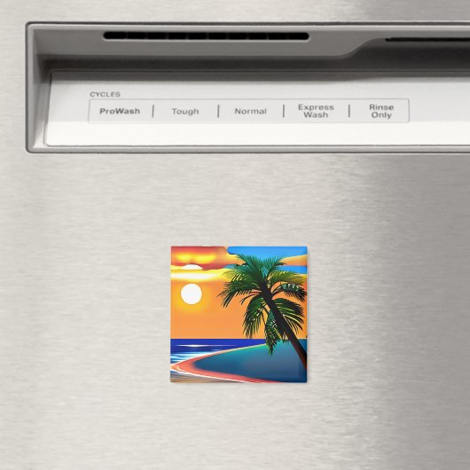 Hübsche tropische Palmenbaumsonne Magnet (In Situ (Geschirrspüler))