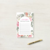 Hübsche tropische Vegetation | Monogramm Post-it Klebezettel (Auf Schreibtisch)