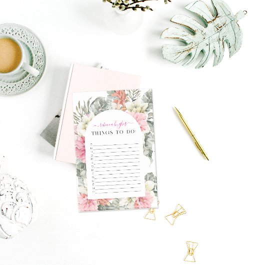 Hübsche tropische Vegetation | Monogramm Post-it Klebezettel