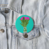 Hübsche Tulip Blume Moderne Illustration + Name Button (Beispiel)
