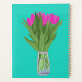 Hübsche Tulip Blume Moderne Illustration + Name Planer (Rückseite)