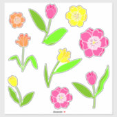 Hübsche Tulips-Blume Aufkleber (Blatt)