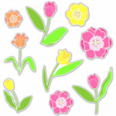 Hübsche Tulips-Blume Aufkleber (Vorderseite)