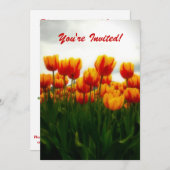 Hübsche Tulips-Party Einladung (Vorne/Hinten)