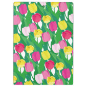Hübsche Tulpen Moderne elegante Blumen Frühling. Klemmbrett (Rückseite)