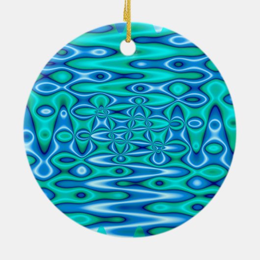 hübsche Türkisblaukunst Keramik Ornament (Hinten)