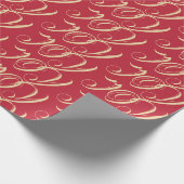 Hübsche Typografie Gold Red JOY Geschenkpapier (Ecke)