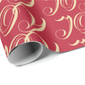 Hübsche Typografie Gold Red JOY Geschenkpapier (Rolleneckpunkt)