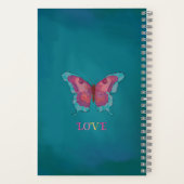 Hübsche Typografie Schmetterlinge Rosa Name Notizblock (Rückseite)