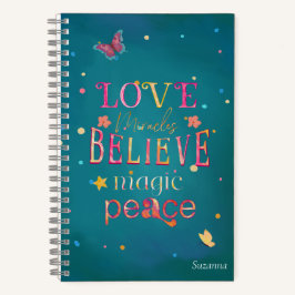 Hübsche Typografie - Schmetterlingsname Notizblock