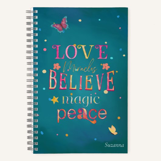 Hübsche Typografie - Schmetterlingsname Notizblock (Vorderseite)