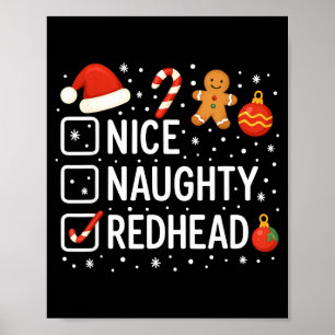 Hübsche unartige Rothaarige lustige Weihnachtszita Poster