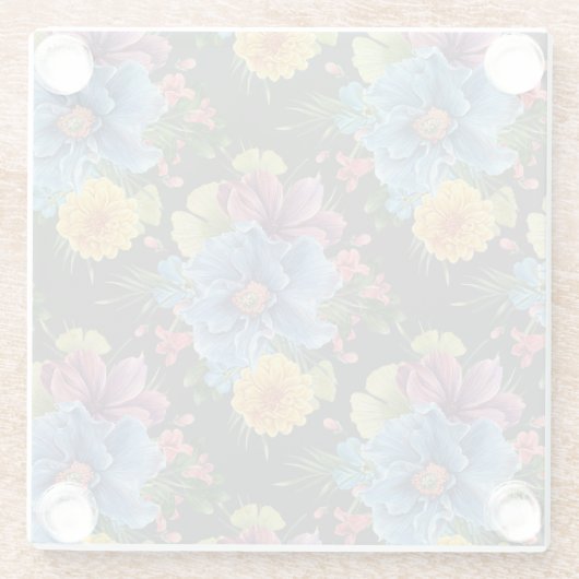 Hübsche und dunkle Blume Glasuntersetzer (Rückseite)