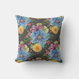 Hübsche und dunkle Blume Kissen