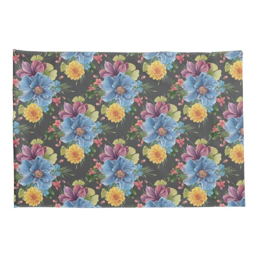 Hübsche und dunkle Blume Kissenbezug (Rückseite-Rechts)