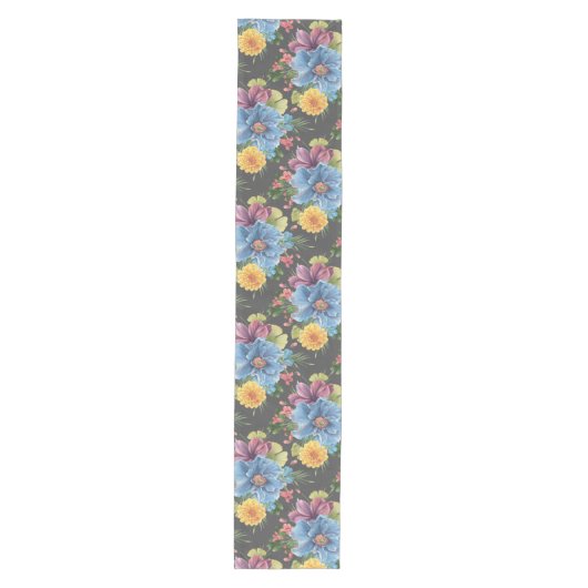 Hübsche und dunkle Blume Mittelgroßer Tischläufer (Vorderseite)