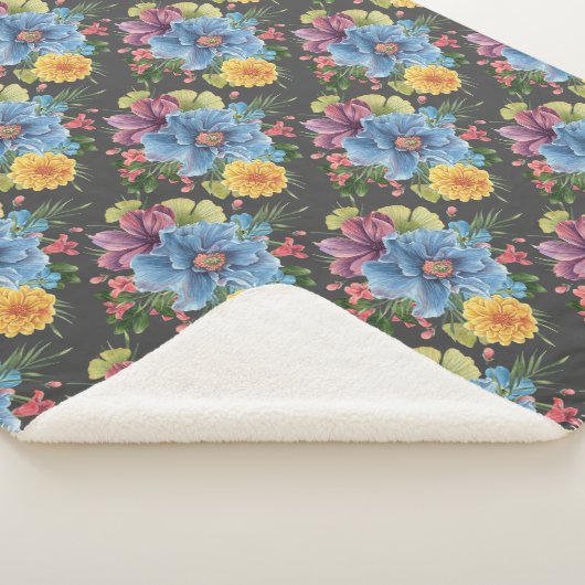 Hübsche und dunkle Blume Sherpadecke (3/4)