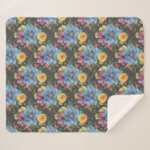 Hübsche und dunkle Blume Sherpadecke (Vorderseite (Horizontal))