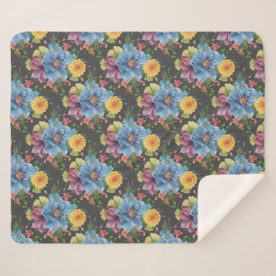 Hübsche und dunkle Blume Sherpadecke