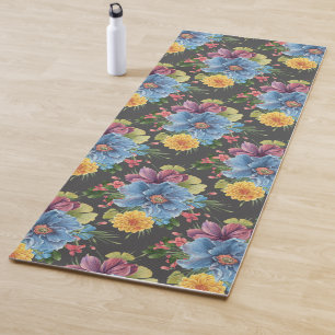 Hübsche und dunkle Blume Yogamatte