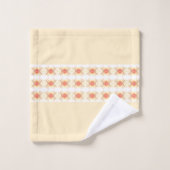 Hübsche und elegante Creme und Korallen Badhandtuch Set (Waschlappen)