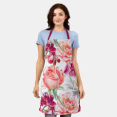 Hübsche und farbenfrohe Blumendrucke Schürze (Getragen)