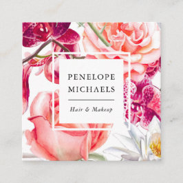 Hübsche und farbenfrohe Geschäftskarte für den Blu Quadratische Visitenkarte