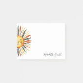 Hübsche und farbenfrohe Sonne Personalisiert Post-it Klebezettel (Vorderseite)