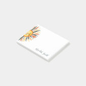 Hübsche und farbenfrohe Sonne Personalisiert Post-it Klebezettel (angewinkelt)