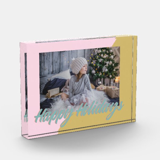 Hübsche und moderne geometrische Feiertage Fotoblock (Links)