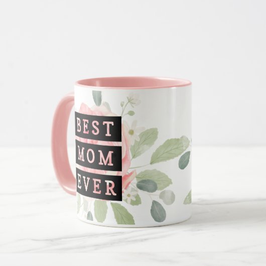 Hübsche und moderne l Best Mom each floral Tasse (Vorderseite Links)