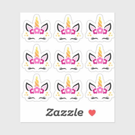 Hübsche und Niedliche Einhornkleber Aufkleber (Blatt)