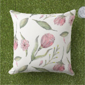 Hübsche und rosa Blume Außenwirbelkissen Kissen (Gras)