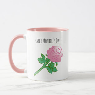 Hübsche und schöne rosa Rose Tasse