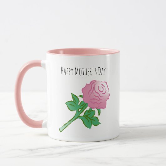 Hübsche und schöne rosa Rose Tasse (Links)