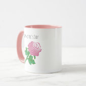 Hübsche und schöne rosa Rose Tasse (Vorderseite Links)