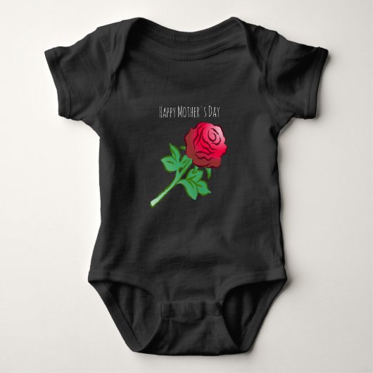 Hübsche und schöne rote Rose Baby Strampler (Vorderseite)