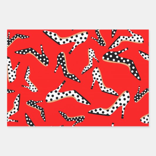 Hübsche und stilvolle High Heels Geschenkpapier Set (Vorderseite 2)