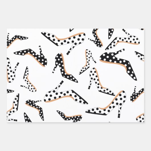 Hübsche und stilvolle High Heels Geschenkpapier Set (Vorderseite)