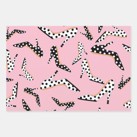 Hübsche und stilvolle High Heels Geschenkpapier Set (Vorderseite 3)