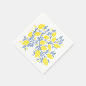 Hübsche und zarte blaue und gelbe Zitronenweine Serviette (Ecke)