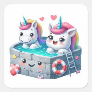 Hübsche Unicorn Pool Party Stickers